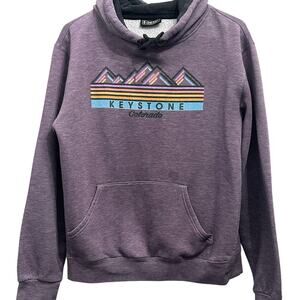 Lone Rock Women’s Hoodie Small Purple Keystone Colorado Mountains Pullover